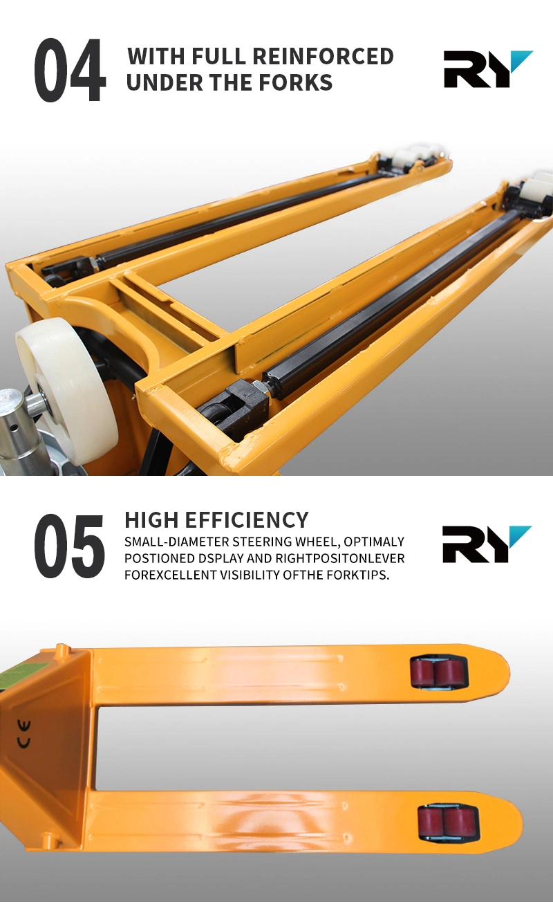 Royal 2500kg 3000kg 3500kg Nylon PU Wheel Hand Manual Pallet Jack Truck with Factory Price